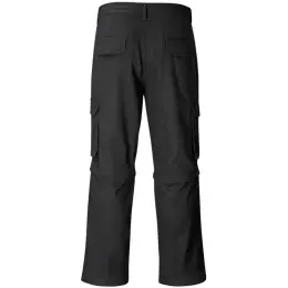 Mens Cargo Zip Off Pants Black Long Back